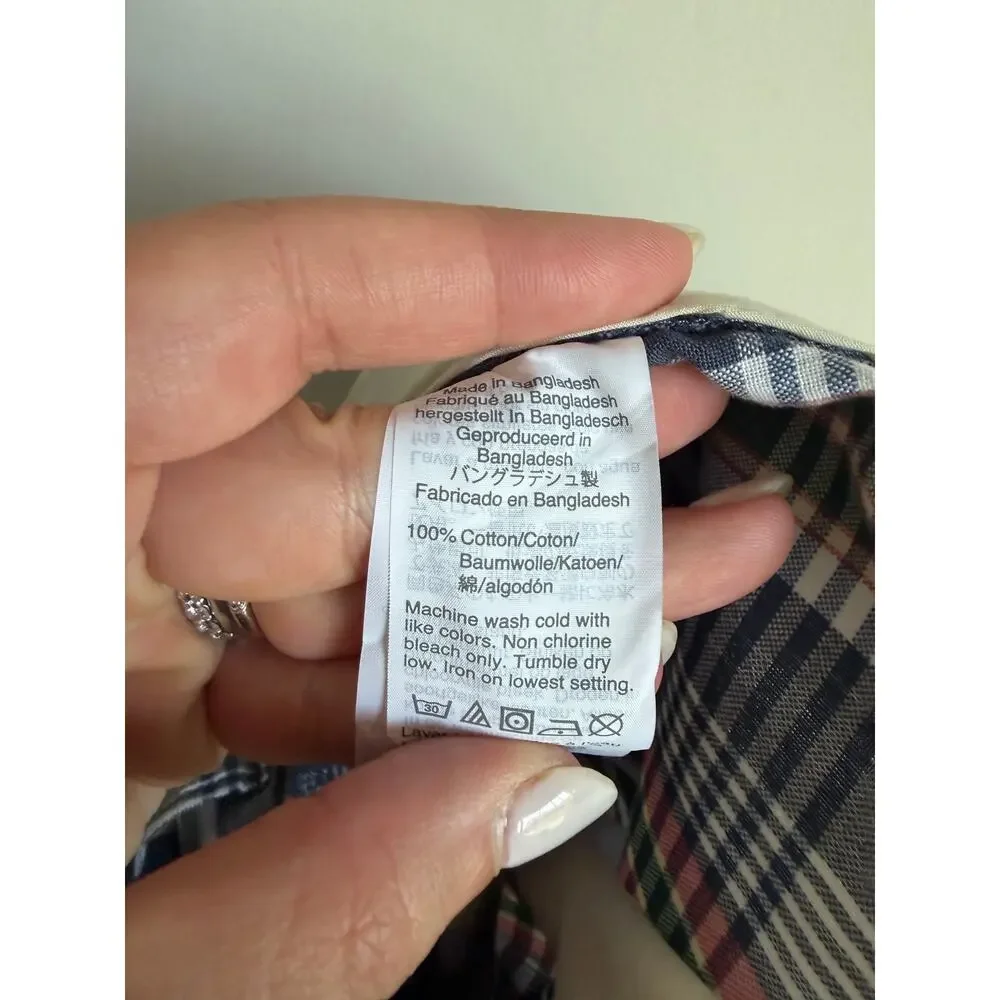 J. Crew Cotton Plaid Mid-Rise Flat Front Chino Short 9